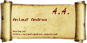 Anlauf Andrea névjegykártya